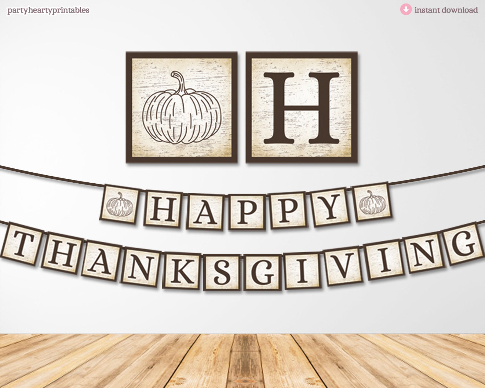PRINTABLE Happy Thanksgiving Banner, Thanksgiving Banner, Fall Banner ...