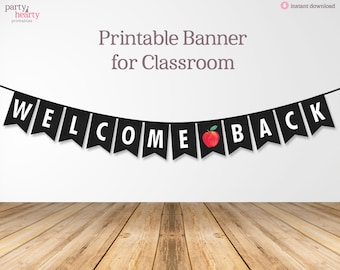 PRINTABLE Welcome Back Banner for Teacher's Classroom, First Day of School Banner, Digital PDF File, Instant Download