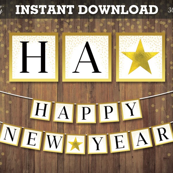 New Years Banner - Etsy