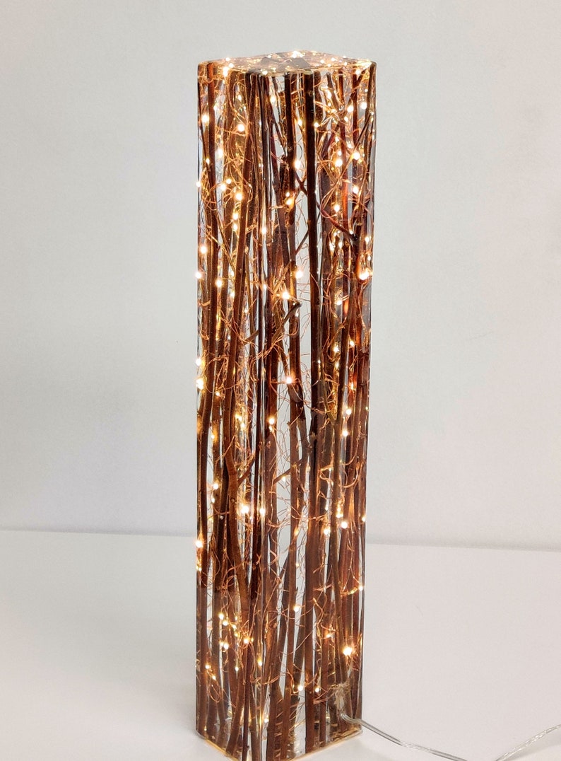 Willow wood anniversary gift willow tree resin lamp light Etsy