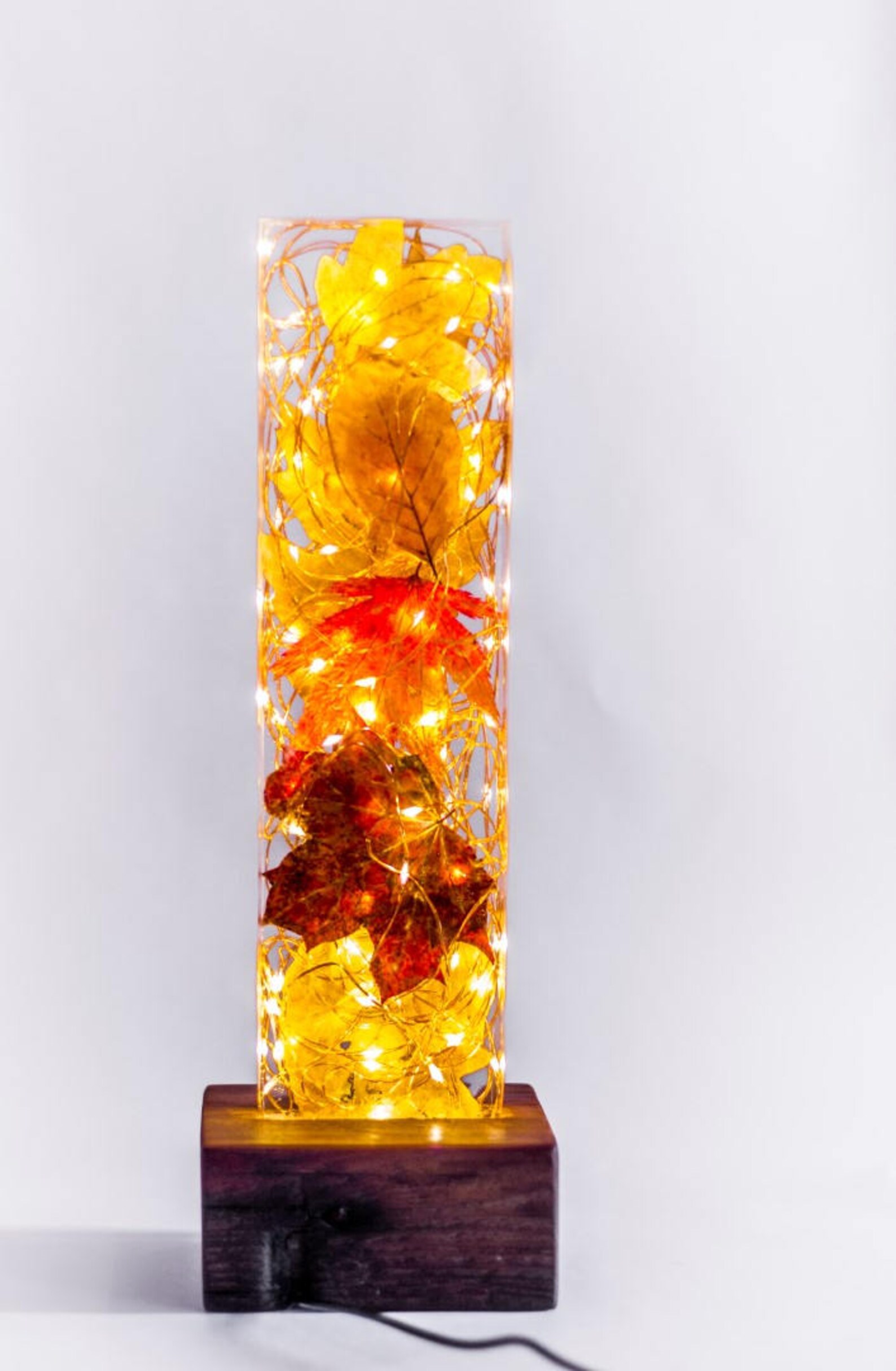 Autumn Leaves Resin Light Sculpture With Antique Reclaimed Etsy UK