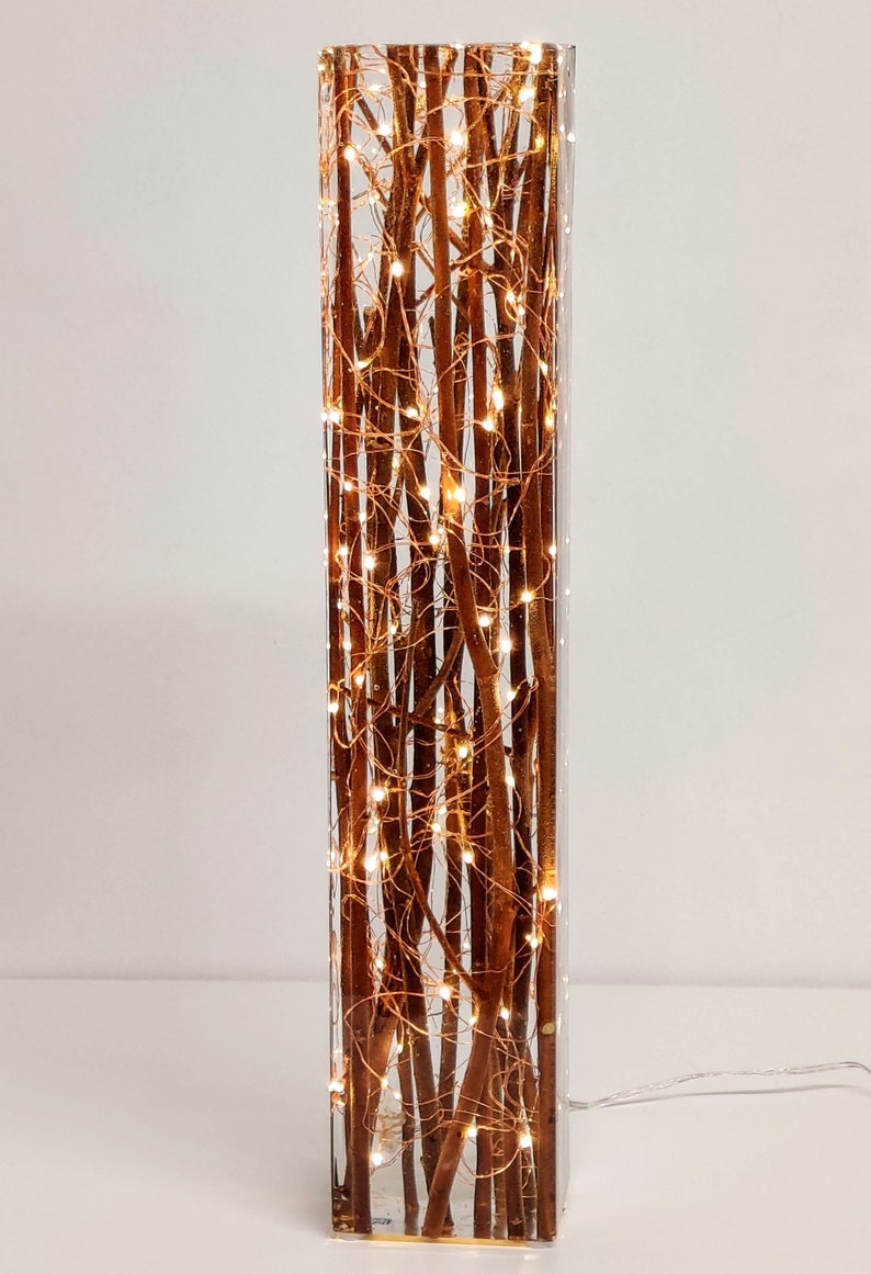 Willow and Resin Light Sculpture Tree Branch Lamp Willow Etsy