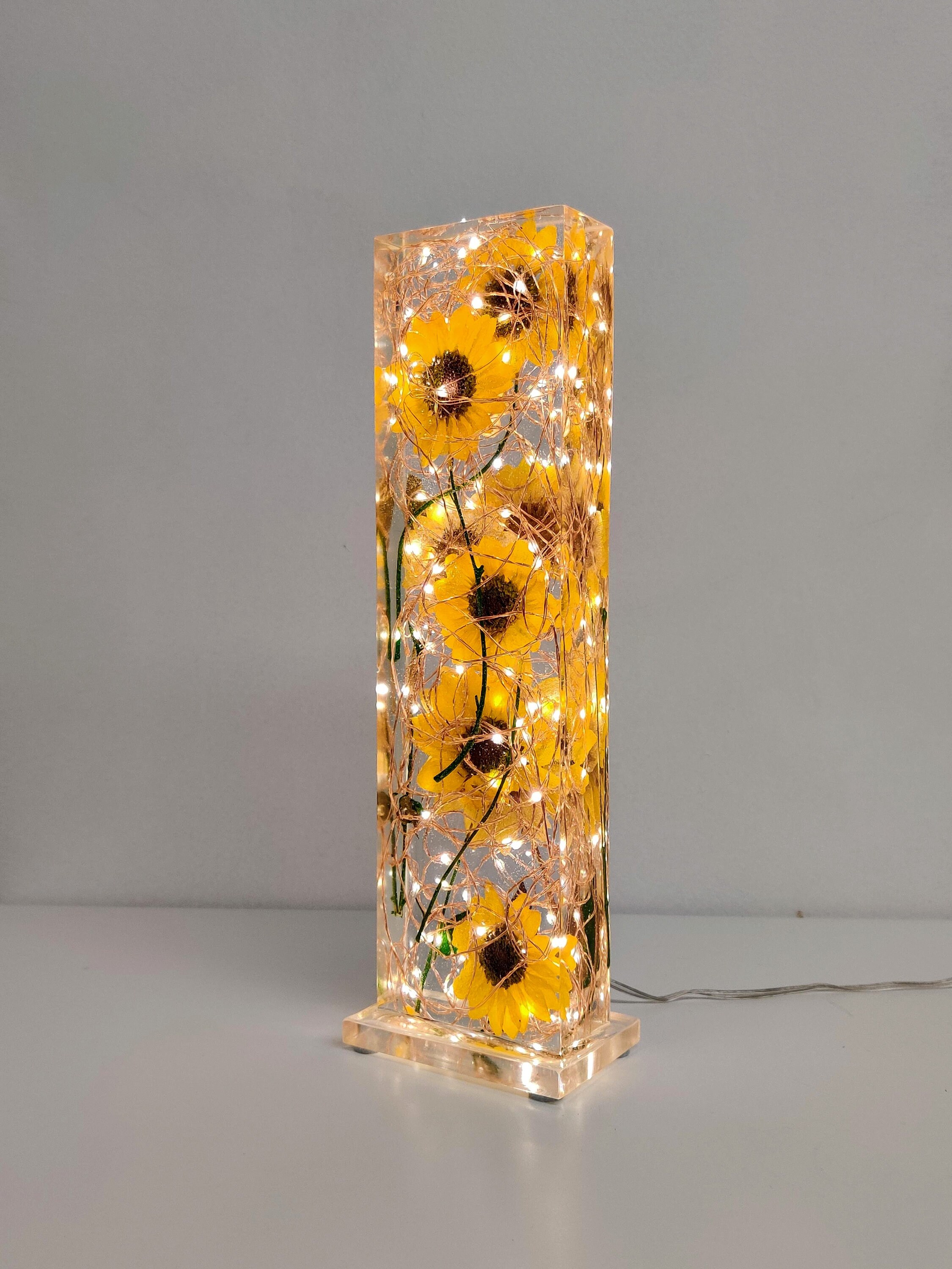 Sunflower Light Sculpture Sunflower Resin Lamp Sunflower Etsy UK