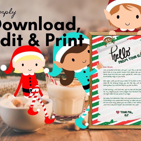 Printable Elf Letter for Children's Elf Toy for Shelf Editable Canva Template