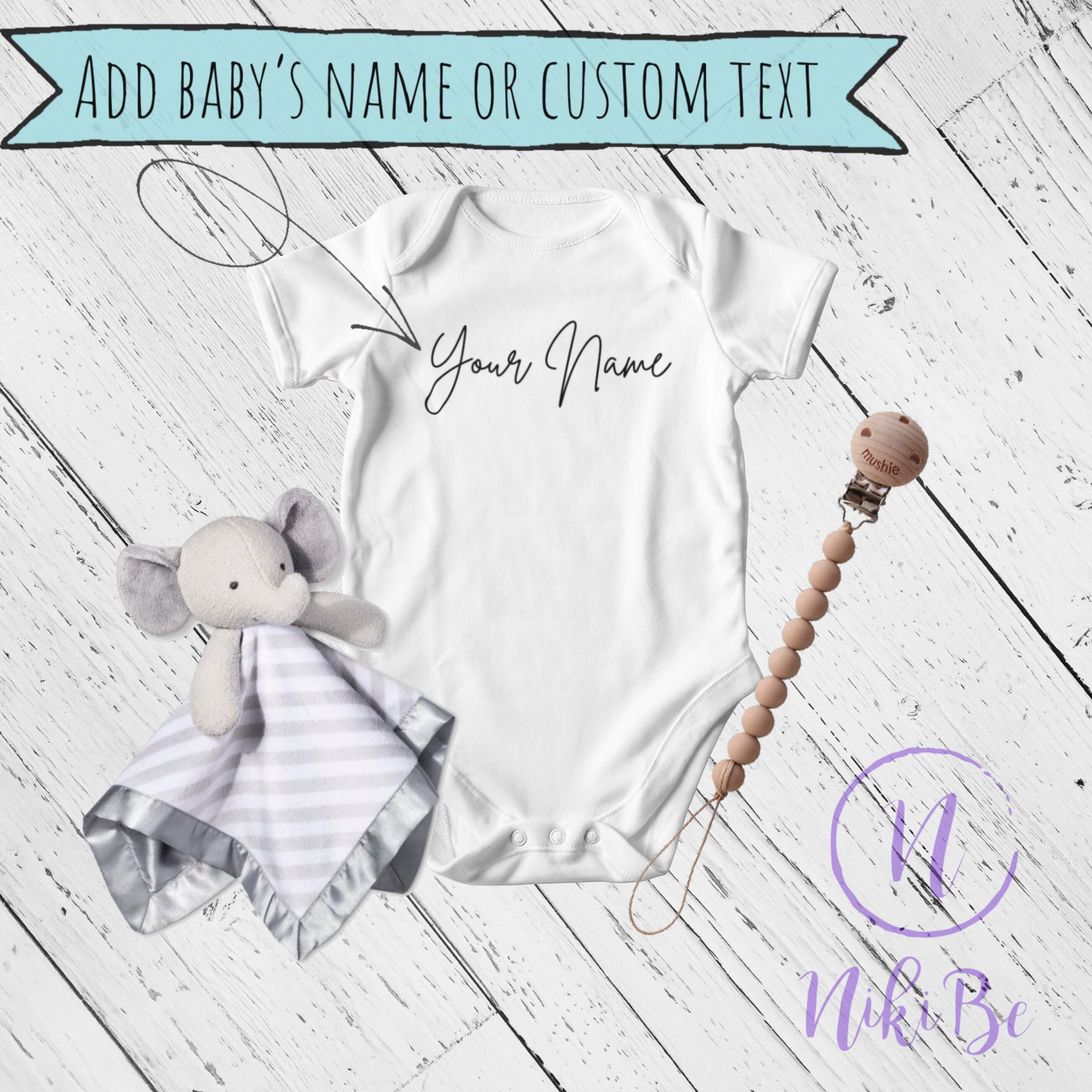 Personalized Baby Onesie With Customizable Back Newborn Gift Etsy