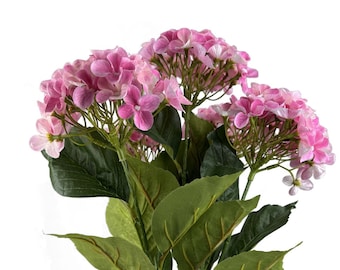 Pink Hydrangea Bush - 23 in - 5 Flowers