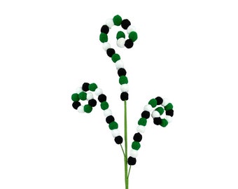 Felt Ball Curly Spray ~ green black white ~ 30in ~ St Patrick’s Day Spray