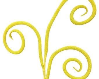 Yellow Glitter Curly Pick - 18 inch