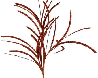 Orange Glitter Paper Grass - 31 inch