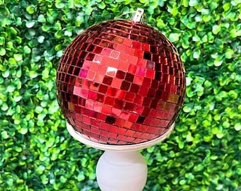 4.75 inch Red Disco Ball Ornament - 120 mm