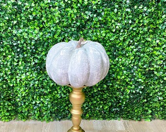 Gray Weathered Pumpkin w/ Stem  - 8 inch - Foam