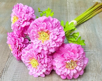 Light Pink Zinnia Bundle - 23 inch ~ 5 Flowers