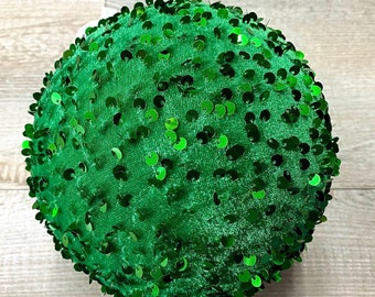 6 inch green sequin ornament, green Christmas tree ornament, emerald green ornament, ornaments for Christmas tree, 6 inch ball ornament