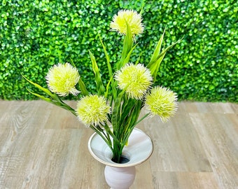 Cream Pom Pom Bush x 5 ~ 15 Inch