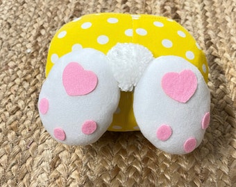 Yellow Plush Bunny Butt Wreath Attachment ~ 8in wide x 6.5in tall