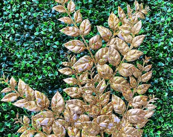 32” Gold Metallic Leaf Spray
