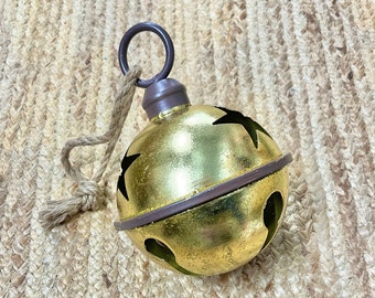 Oversized Gold Jingle Bell Ornament ~ 10.5 inches