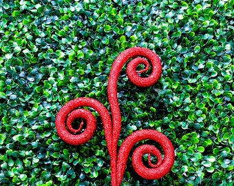 Red Glitter Swirl Pick - 18in