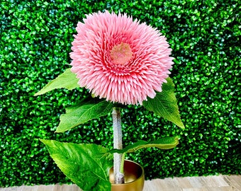 Real Touch Pink Teddy Bear Sunflower Spray - 39.5”