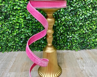 1 inch Bubblegum Pink Velvet Ribbon - Farrisilk