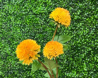 Yellow Orange Dahlia Stem ~ 3 flowers