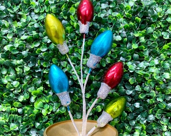 Metallic Lightbulb Pick ~ 15 Inch