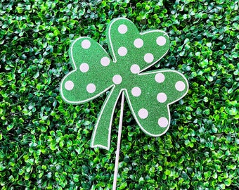 White Polka Dot Shamrock Pick - 19 in