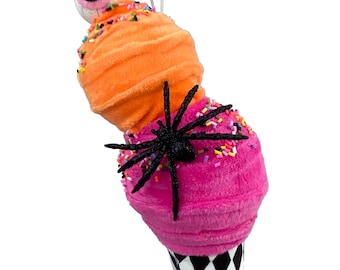 Pink & Orange Halloween Ice Cream Cone - 12 inch x 4inch
