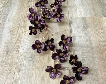Plum Metallic Dogwood Spray - 33in