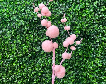 Pink Pom Pom Spray - 27.5 inch