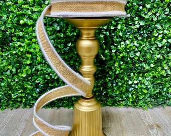 1 inch Frosty Burlap - 10 yards - Wired