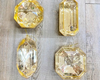 Assorted Champagne Gold Acrylic Gems ~ 4–5 inches