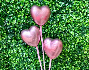 Metallic Pink Hearts Spray  ~ 20 Inch