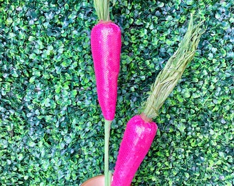 Hot Pink Sequin Carrot Spray - 29 inches