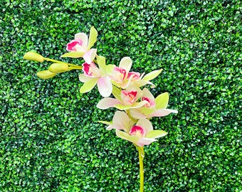 Pink and White Orchid Stem ~ 40 Inch