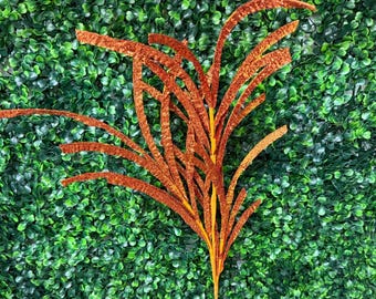 Orange Glitter Paper Grass - 31 inch