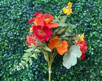 Red & Orange Wildflower Spray - 28 inch