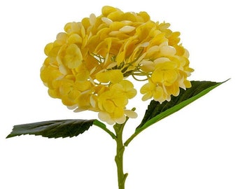 Yellow Real Touch Hydrangea- 19 inch