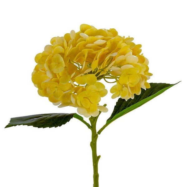 Yellow Real Touch Hydrangea- 19 inch