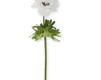 White Real Touch Buttercup Wildflower Stem- 20.5 in
