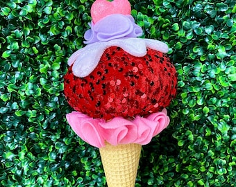 Valentine Heart and Ice Cream Ornament - H12 x DIA5 inches