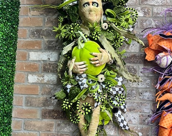 XL Halloween Mummy Wreath For Front Door
