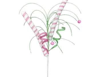 Mint and Pink Stick Candy Spray - 30 inch