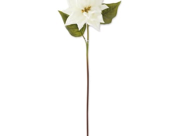18 Inch Real Touch White Poinsettia Stem