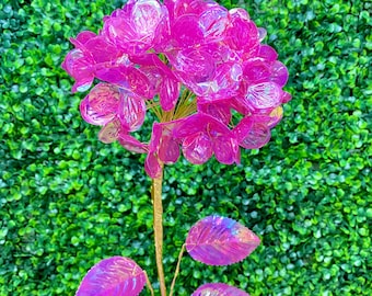 Fuchsia Iridescent Hydrangea Spray - 23.6 Inches