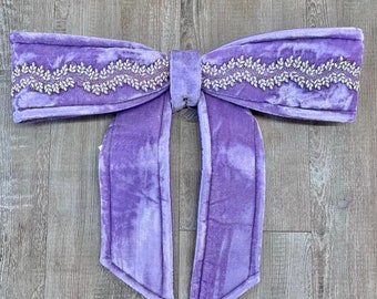 Purple Velvet Oversized Christmas Bow, Outdoor Christmas Bow, Commercial Christmas Bow, Weather Resistant, Purple Velvet Bow