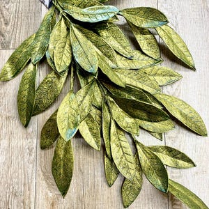 Metallic Green Bay Leaf Spray ~23.5”