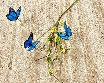 Blue Butterfly Twig Spray~ 26 in