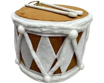 Gingerbread Drum Ornament ~ 6in H x 6.5in DIA