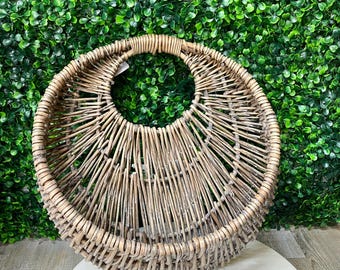 Crescent Woven Baskets - H13.5 x W13
